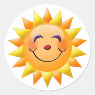 Smiling Sun Classic Round Sticker