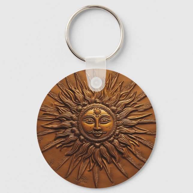 Smiling Sun Embossed  Key Ring (Front)