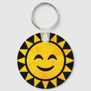 Smiling Sun Emoji Key Ring