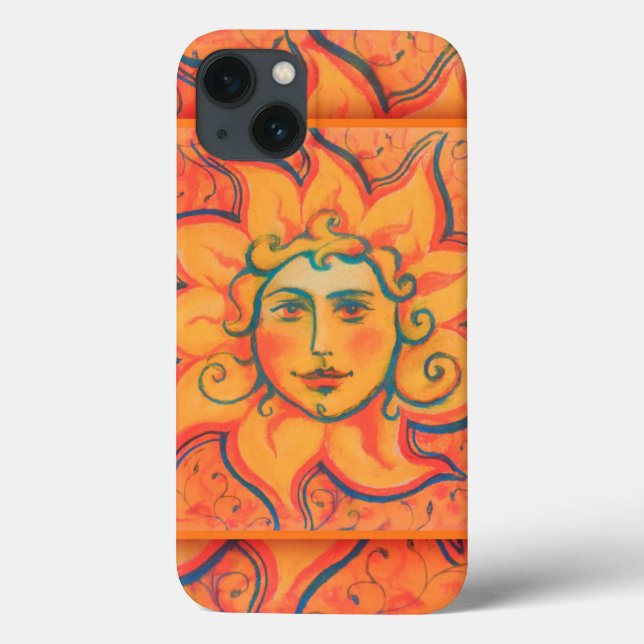 Smiling Sun, Fairytale Fantasy Art, Orange Yellow Case-Mate iPhone Case (Back)