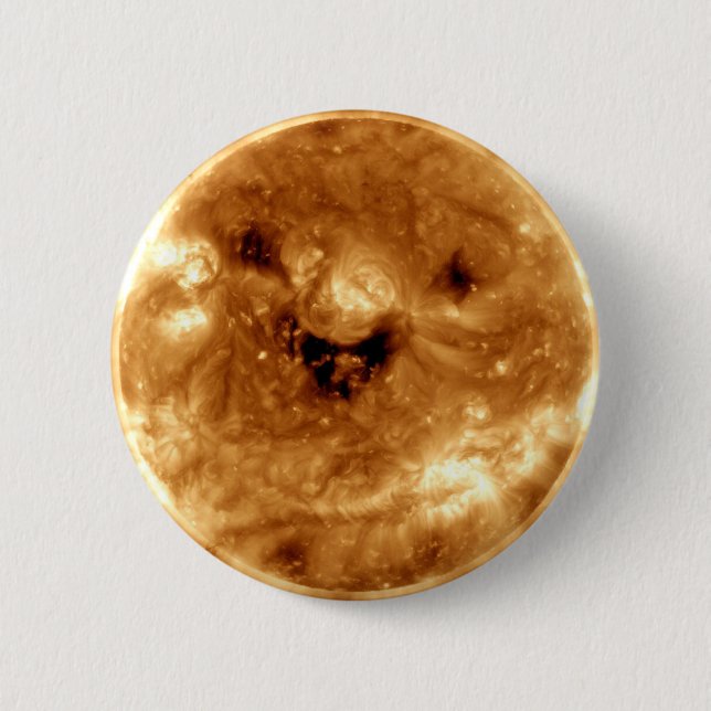 Smiling Sun From NASA Solar Observatory 6 Cm Round Badge (Front)