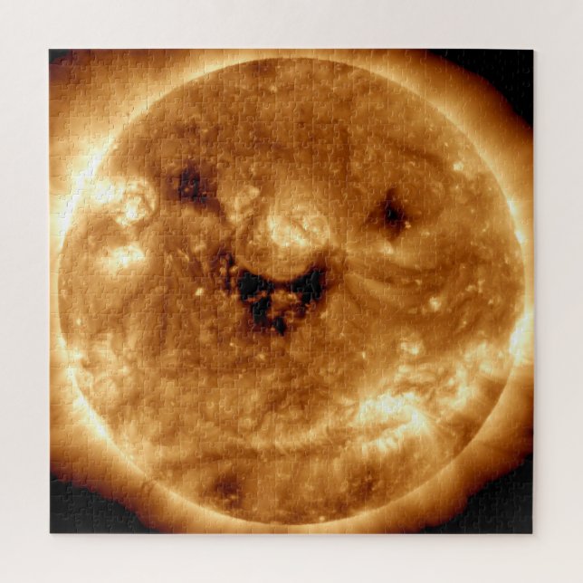 Smiling Sun From NASA Solar Observatory Jigsaw Puzzle (Vertical)