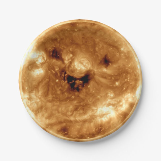 Smiling Sun From NASA Solar Observatory Paper Plate (Front)