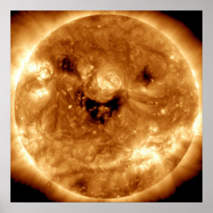Smiling Sun From NASA Solar Observatory Poster