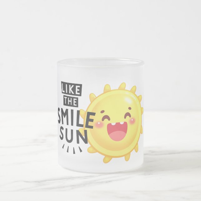 Smiling Sun Frosted Glass Coffee Mug (Center)