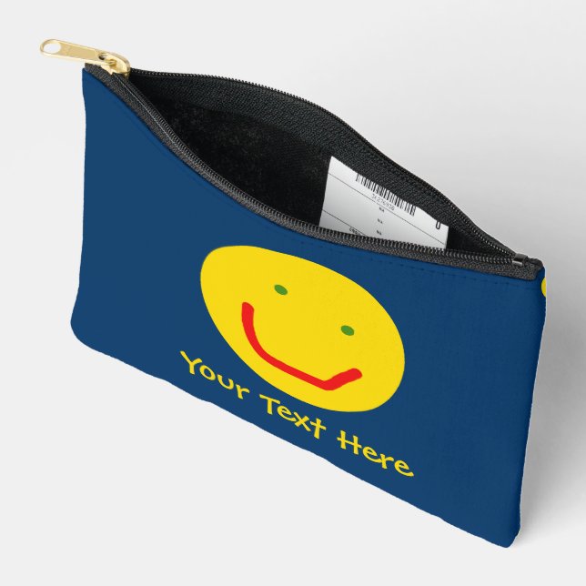 Smiling Sun Happy Face Accessory Pouch (Open)