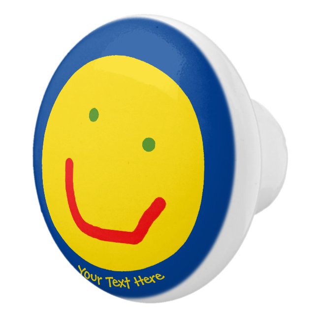 Smiling Sun Happy Face Ceramic Knob (Right)