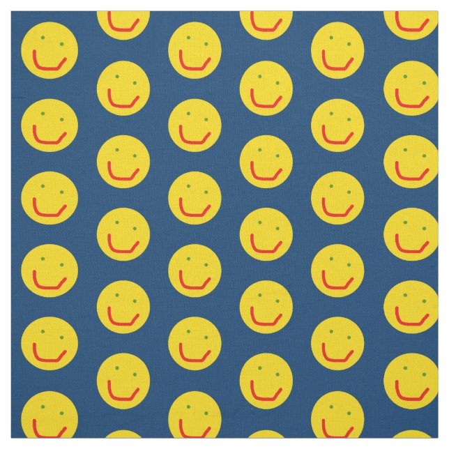 Smiling Sun Happy Face Fabric (Swatch)