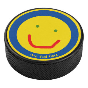 Smiling Sun Happy Face Hockey Puck