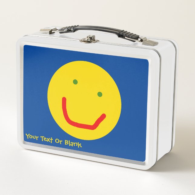 Smiling Sun Happy Face Metal Lunch Box (Front)