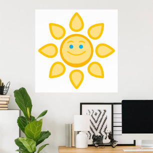 Smiling Sun Happy Sunshine Poster