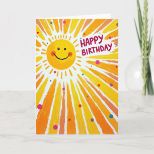 Smiling Sun Painted Card