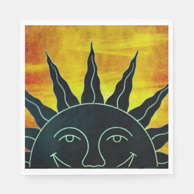 Smiling Sun Paper Napkin (Front)