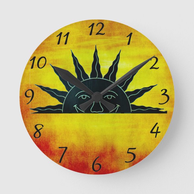 Smiling Sun Round Clock (Front)