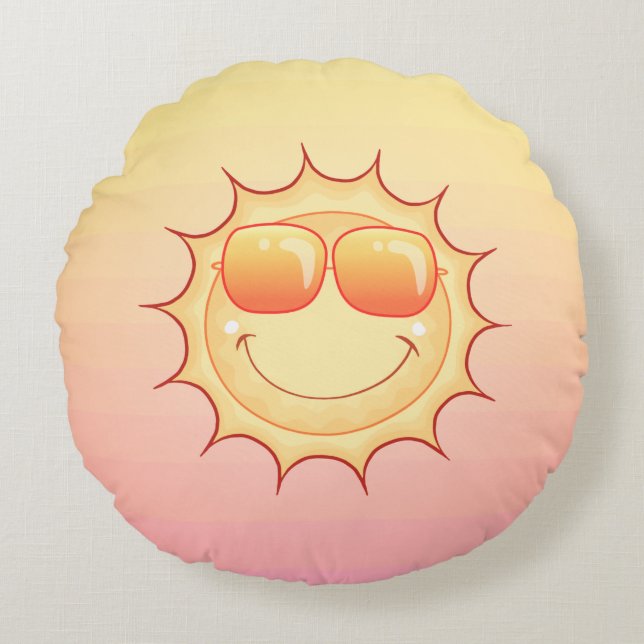 Smiling Sun Round Cushion (Front)