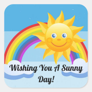 Smiling Sun Square Sticker