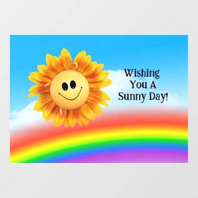 Smiling Sun Window Cling (Sheet)