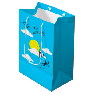 Smiling Sun with Puffy Clouds Medium Gift Bag