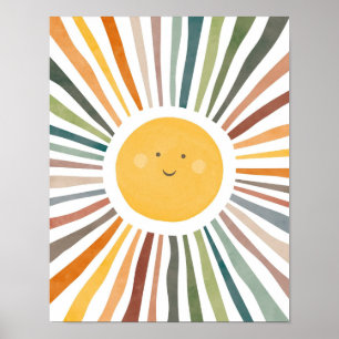 Smiling Sun with Vibrant Rays Poster