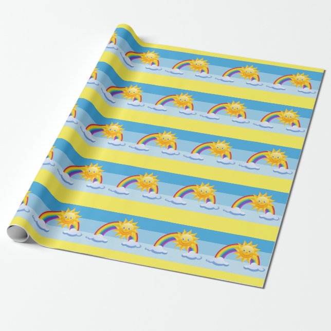 Smiling Sun Wrapping Paper (Unrolled)