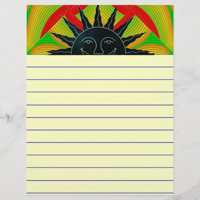 Smiling Sun Writing Paper (Front)
