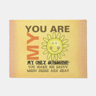 Smiling Sun You Are My Sunshine Doormat