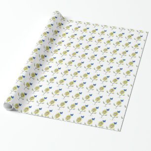 Smiling sunflower butterfly Wrapping Paper