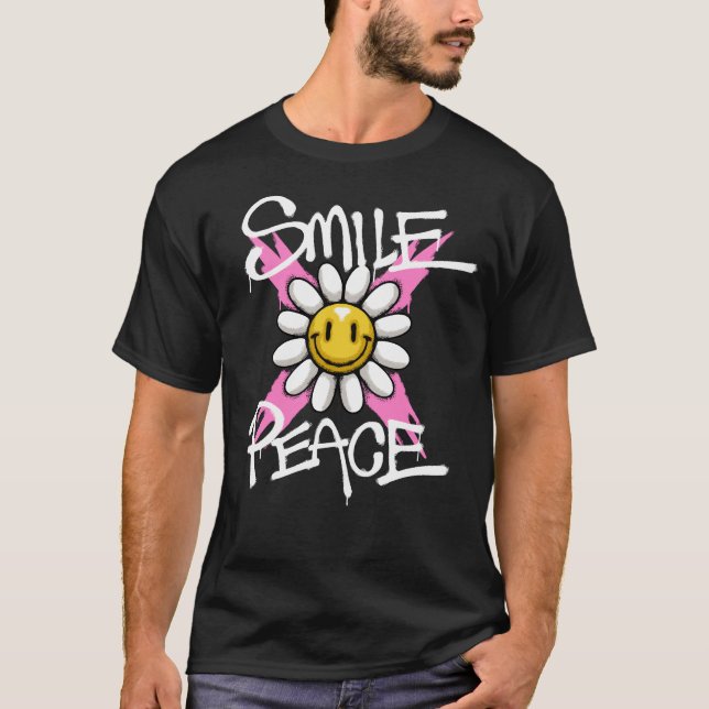 Smiling Sunflower Streetwear T-Shirt (Front)
