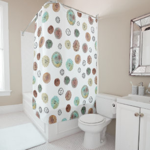 Smiling Suns Watercolor Weirdness Shower Curtain