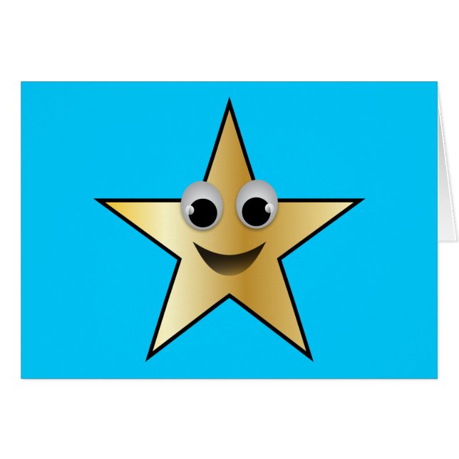 Smiling Superstar Character Gold Coloured (Front Horizontal)