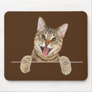 Smiling Tabby Cat Mouse Mat