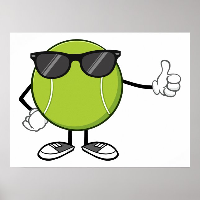 Smiling Tennis Ball with Shades Poster (Front)