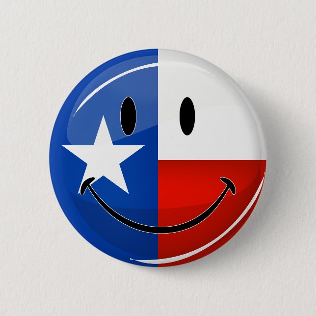 Smiling Texas Flag 6 Cm Round Badge (Front)