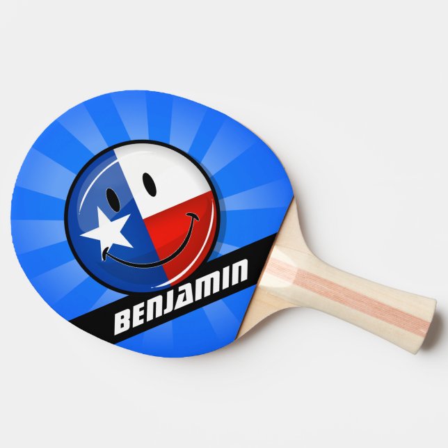 Smiling Texas Flag Ping Pong Paddle (Side)