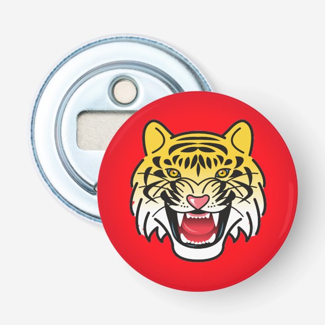 Smiling Tiger Face Artwork-21876 Bottle Opener (Front)