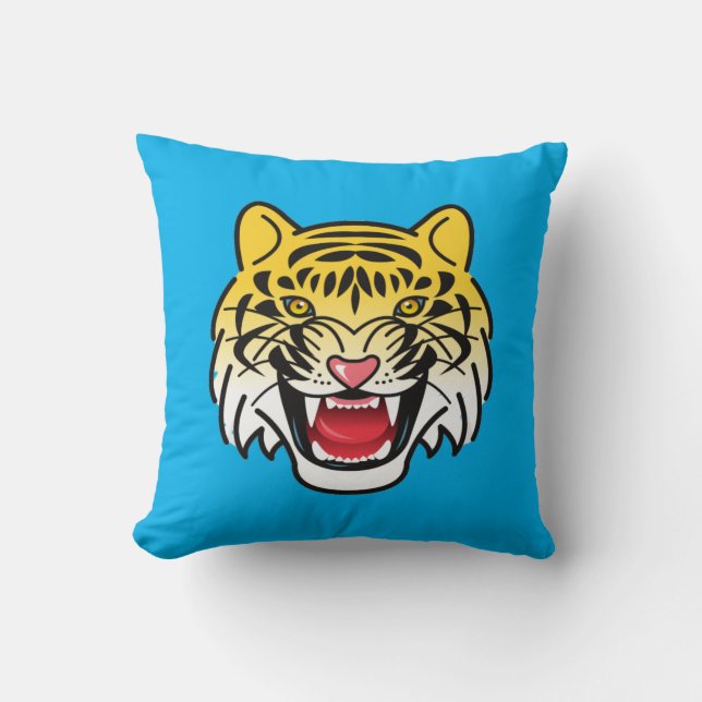 Smiling Tiger Face Artwork-21876 Cushion (Front)