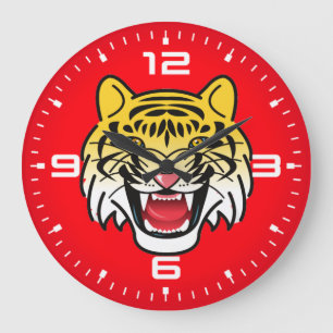 Smiling Tiger Face Artwork-21876 Large Clock