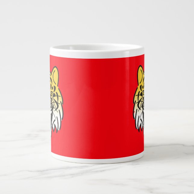 Smiling Tiger Face Artwork-21876 Large Coffee Mug (Front)