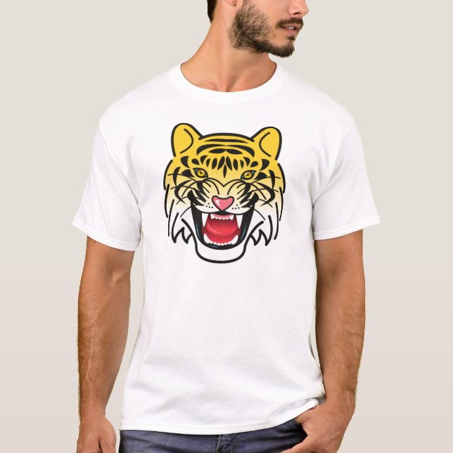 Smiling Tiger Face Artwork-21876 T-Shirt (Front)