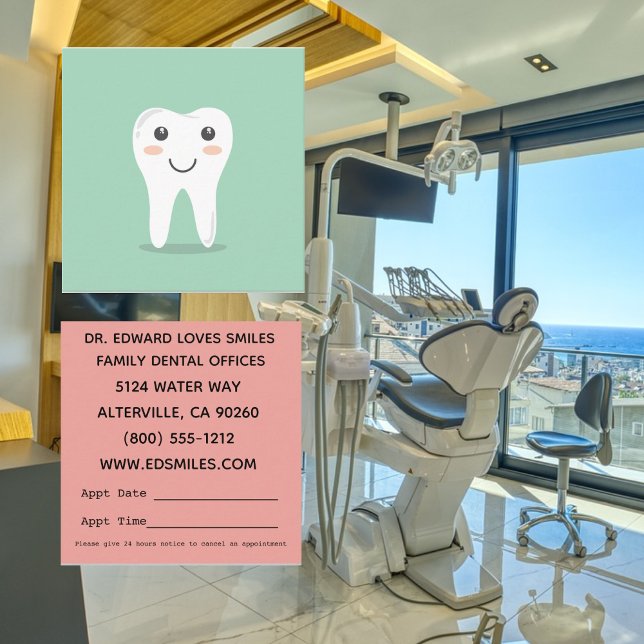 Smiling Tooth Happy Dentist Business Cards (Creator Uploaded)