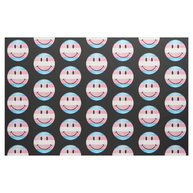Smiling Transgender Flag Fabric (Fat Quarter)