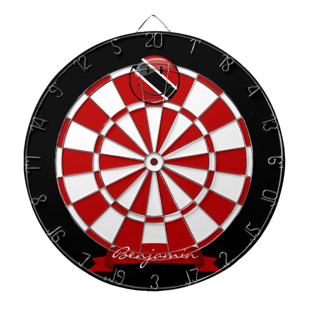 Smiling Trinidad and Tobago Flag Dartboard (Front)
