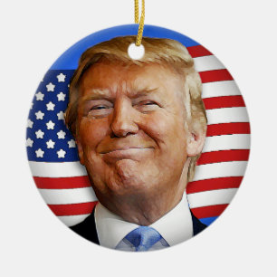 Smiling Trump Ceramic Tree Decoration