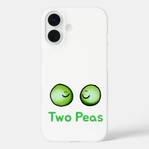 Smiling Two Peas Cute Friendship Art iPhone 16 Case