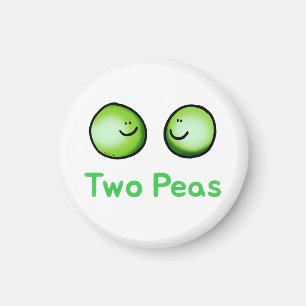 Smiling Two Peas Cute Friendship Art Magnet