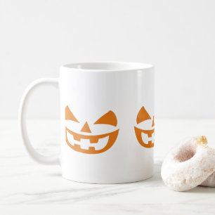 Smiling Vampire Pumpkin Emoticon Funny Halloween Coffee Mug
