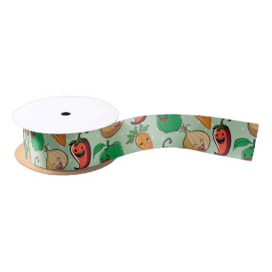 Smiling Veggies Satin Ribbon