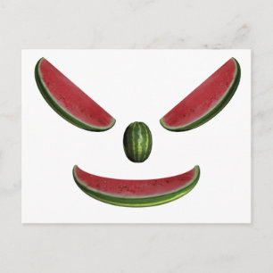 Smiling Watermelon Face Postcard