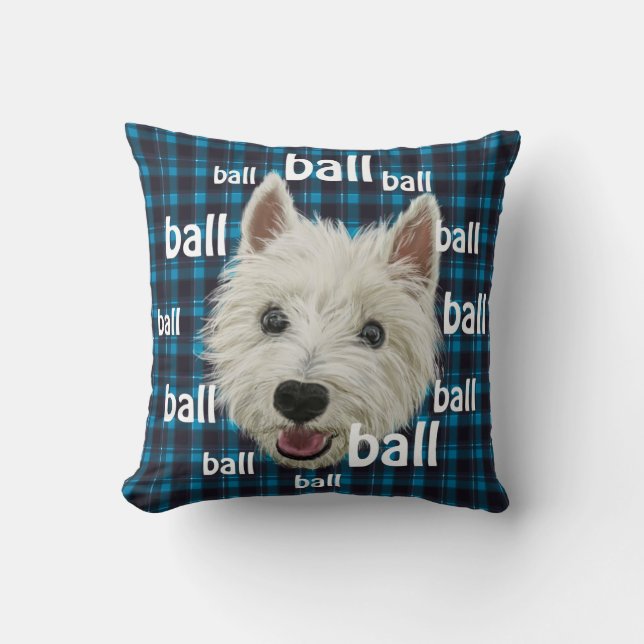 Smiling West Highland Terrier Cushion (Front)