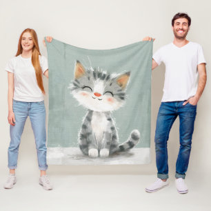 Smiling Whiskers Fleece Blanket